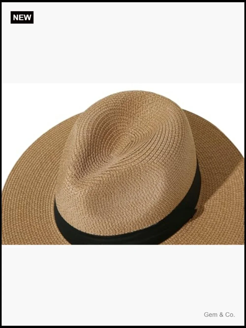 Wide Brim Straw Panama Roll up Hat Fedora Beach Sun Hat UPF50+